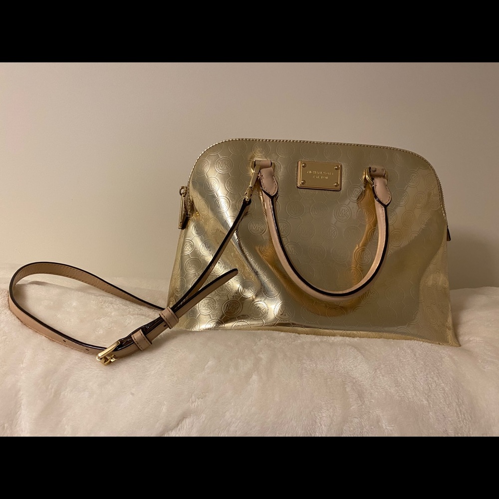 Michael Kors Metallic Gold Paten Leather Handbag